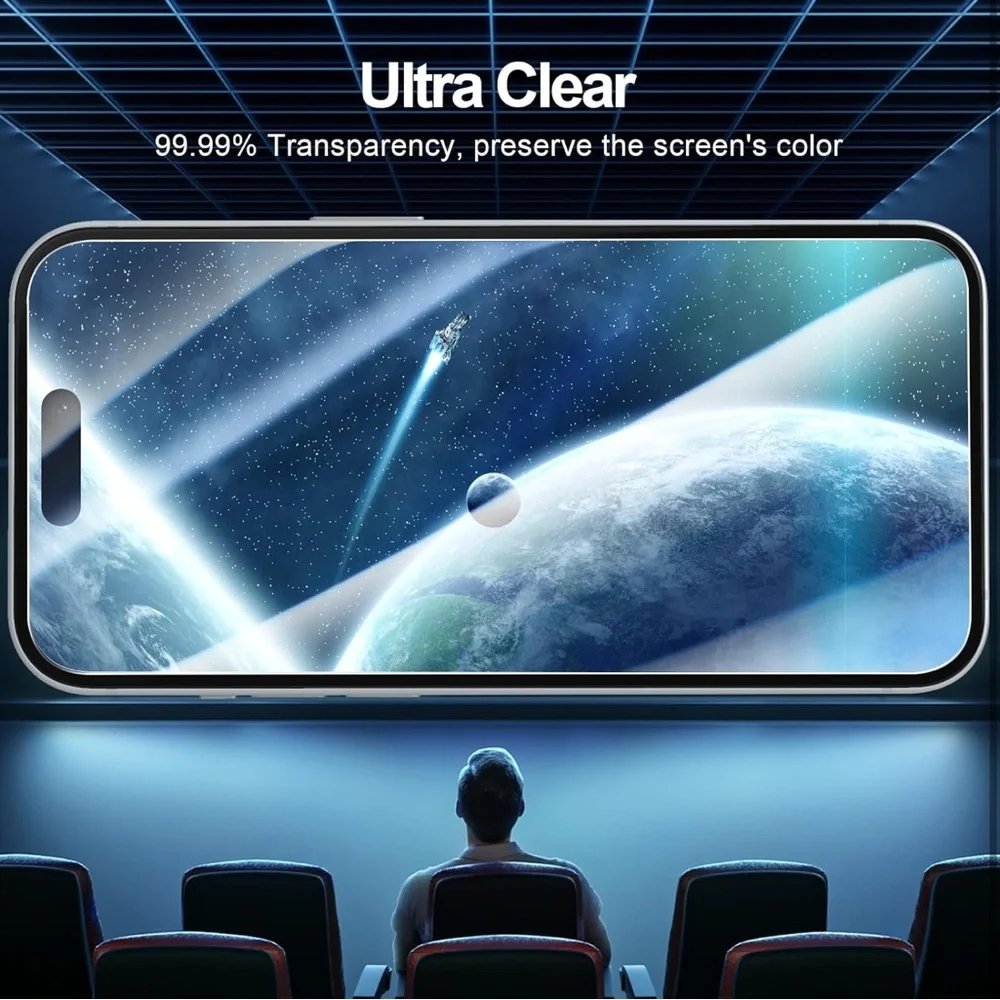 Black Tempered Glass Screen Protector for Cell Phones